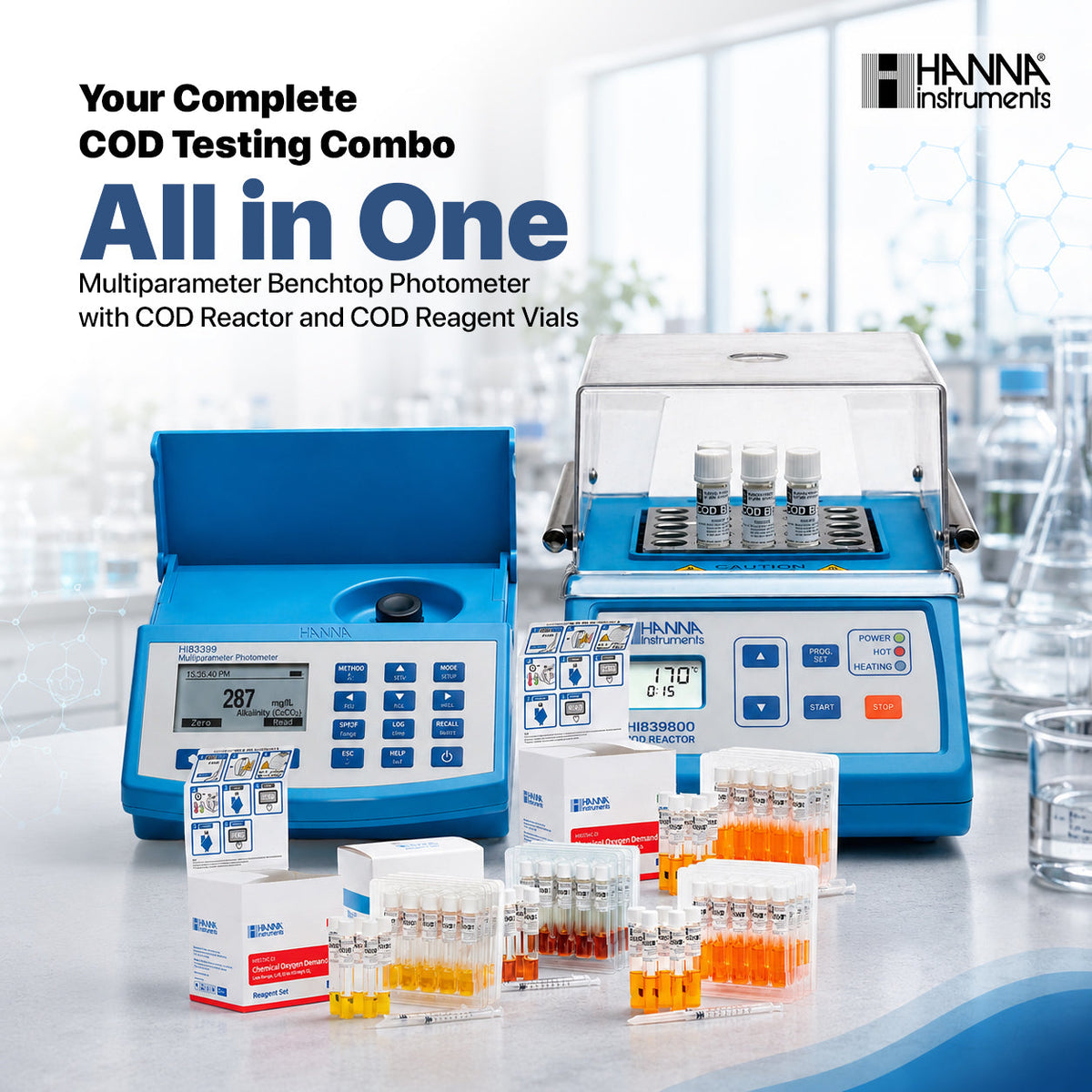 Complete COD Testing Solution: Multiparameter Benchtop Photometer with COD Reactor