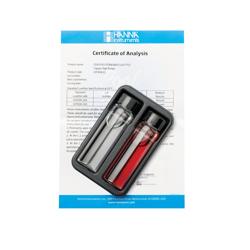 Pool Line Copper High Range Checker calibration check set - HI7024-11