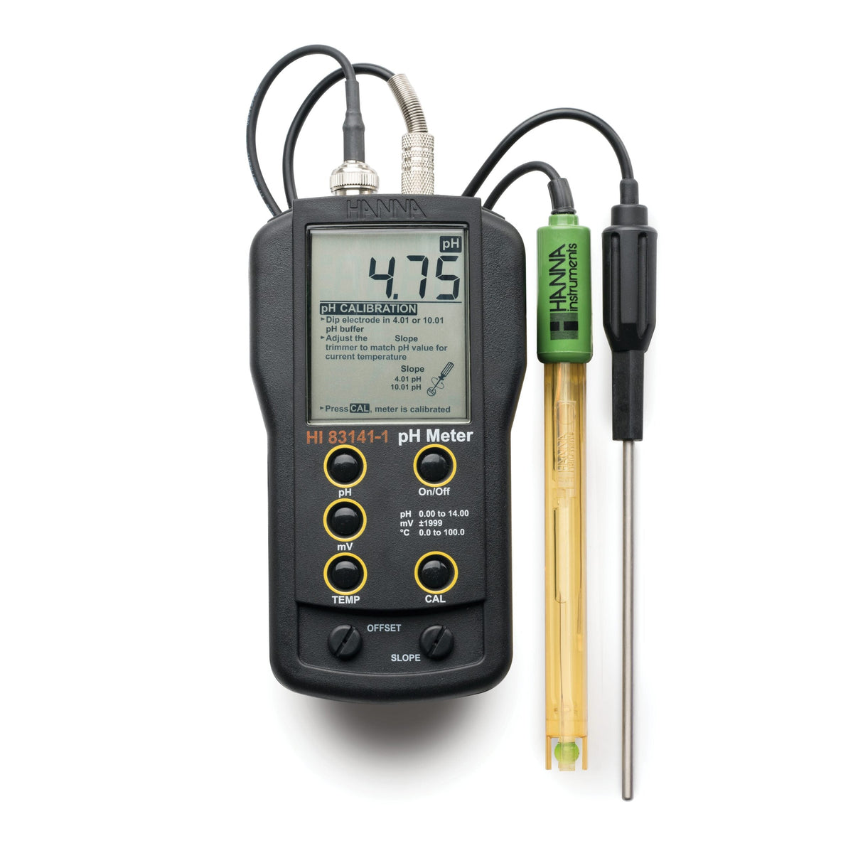 Analog pH/mV/°C meter with HI1230B electrode - HI83141-1