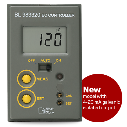 Conductivity (EC) Mini Controller (0.0 - 199.9 µS/cm) - BL983320-2 | 230VAC,  Output: 4-20 mA