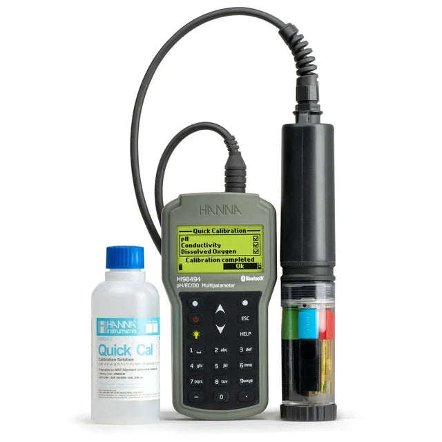 Multiparameter Bluetooth® portable pH/EC/OPDO meter with HI7698494/4 probe, 4m cable - HI98494