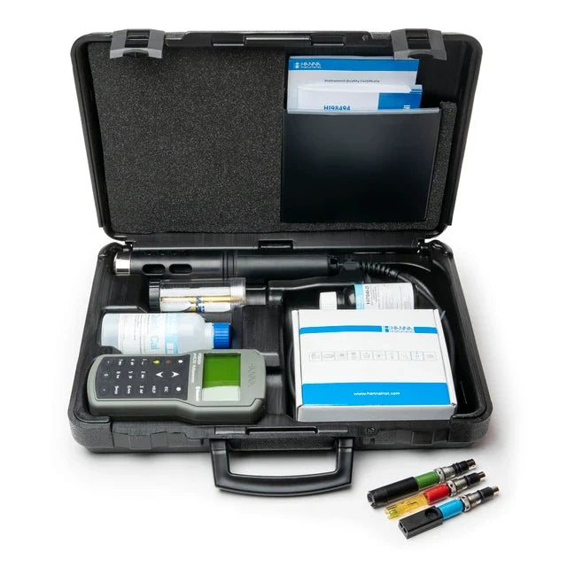 Multiparameter Bluetooth® portable pH/EC/OPDO meter with HI7698494/4 probe, 4m cable - HI98494