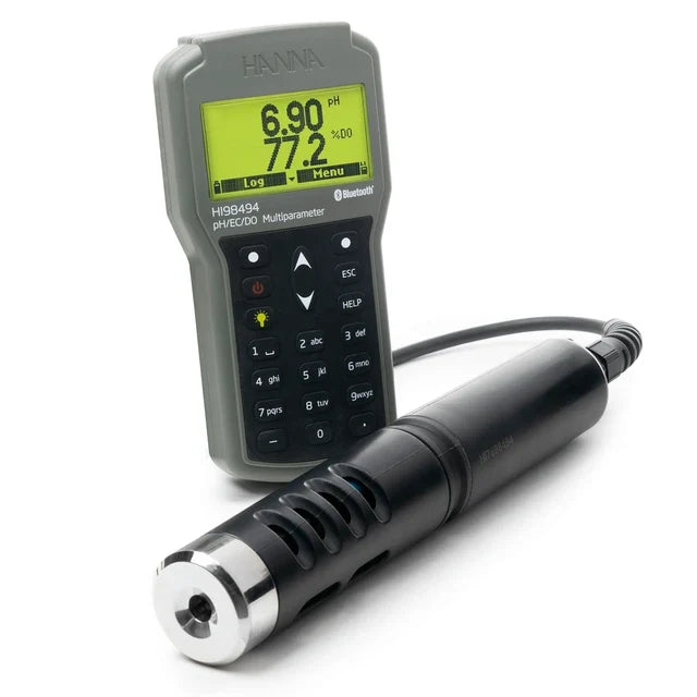 Multiparameter Bluetooth® portable pH/EC/OPDO meter with HI7698494/4 probe, 4m cable - HI98494