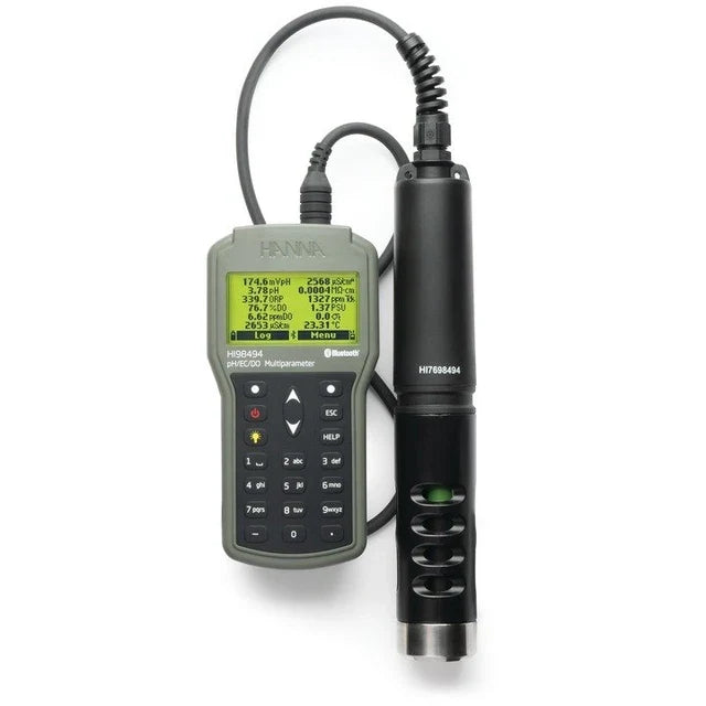 Multiparameter Bluetooth® portable pH/EC/OPDO meter with HI7698494/4 probe, 4m cable - HI98494