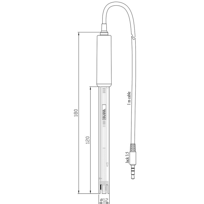 Digital PEI Body pH Electrode with Matching Pin for Field Applications - HI12301