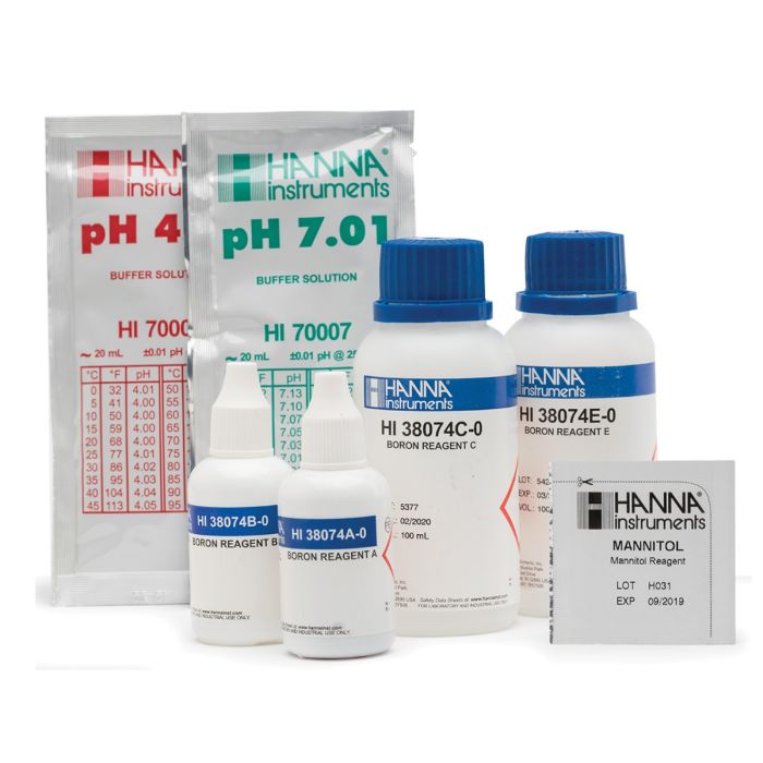 Boron Chemical Test Kit Replacement Reagents (100 tests) - HI38074-100