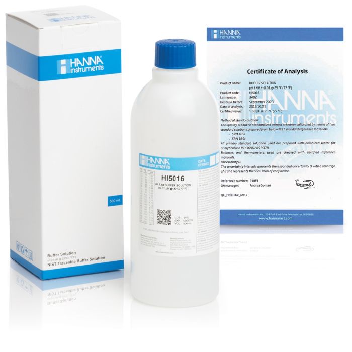 pH 1.68 Technical Calibration Buffer (500 mL) - HI5016