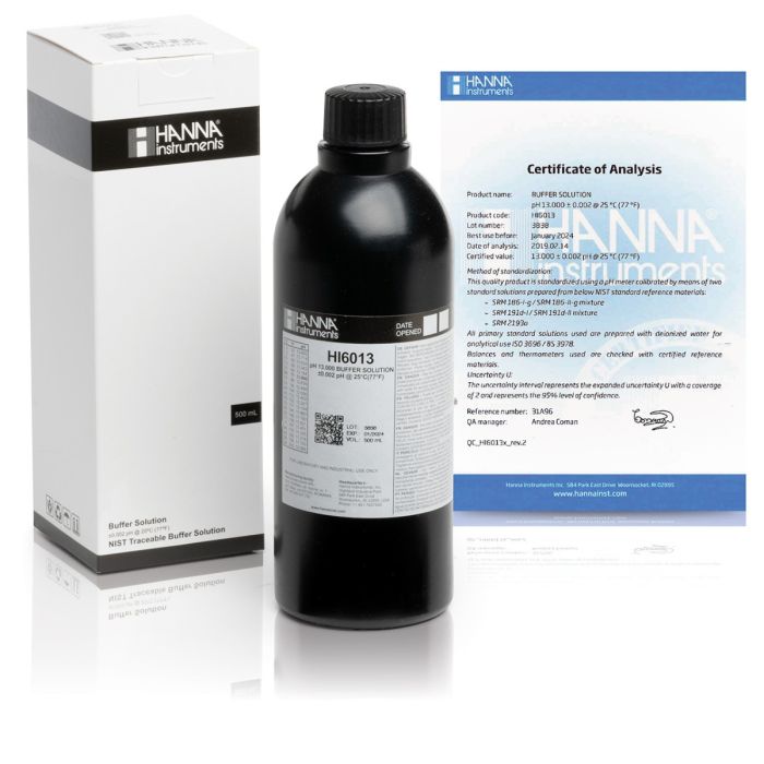 pH 13.000 Millesimal Calibration Buffer (500 mL) - HI6013