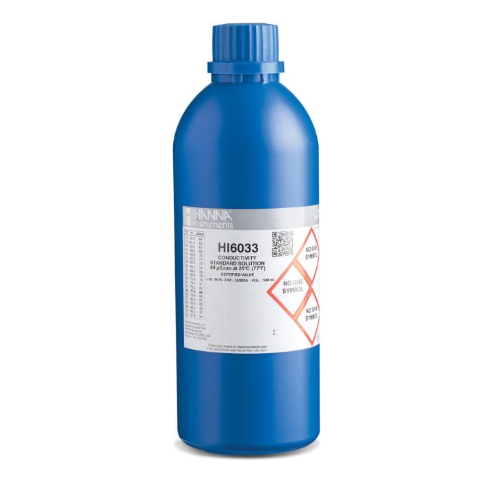 84 µS/cm @ 25°C Technical EC Calibration Standard with Certificate of Analysis, 500 mL