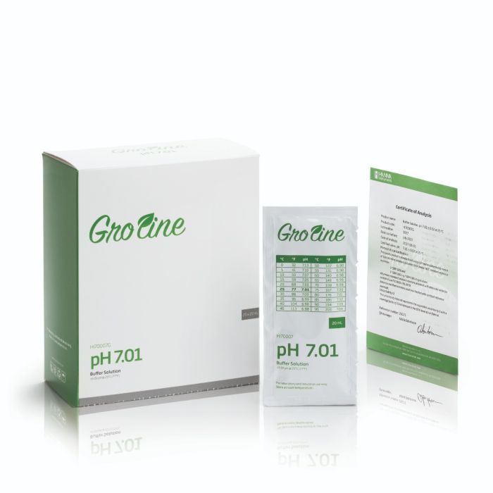 GroLine pH 7.01 Buffer Sachets,  with Certificate of Analysis(25 x 20 mL) - HI70007G