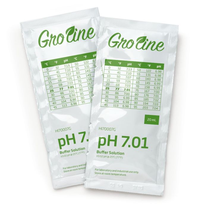 GroLine pH 7.01 Buffer Sachets,  with Certificate of Analysis(25 x 20 mL) - HI70007G