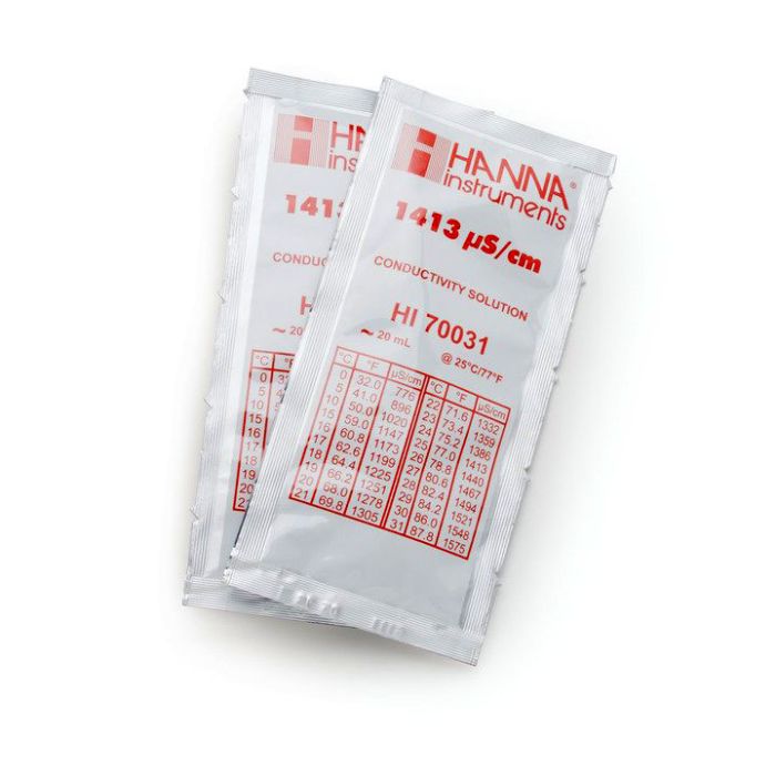 1413 µS/cm Conductivity Standard sachets with certificate of analysis (25 x 20mL) - HI70031C
