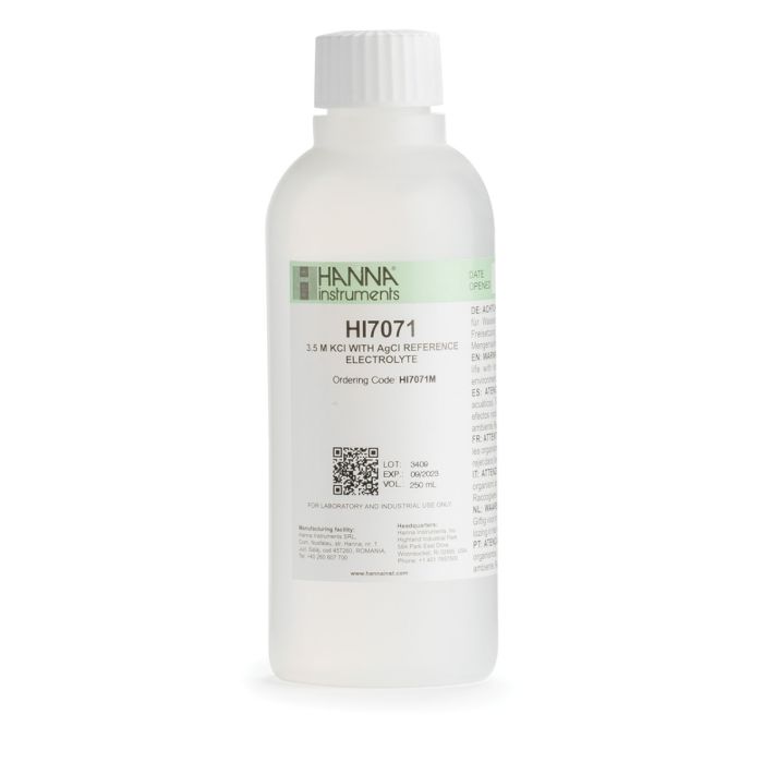 Electrolyte Fill Solution,  3.5M KCl + AgCl (230 mL) - HI7071M