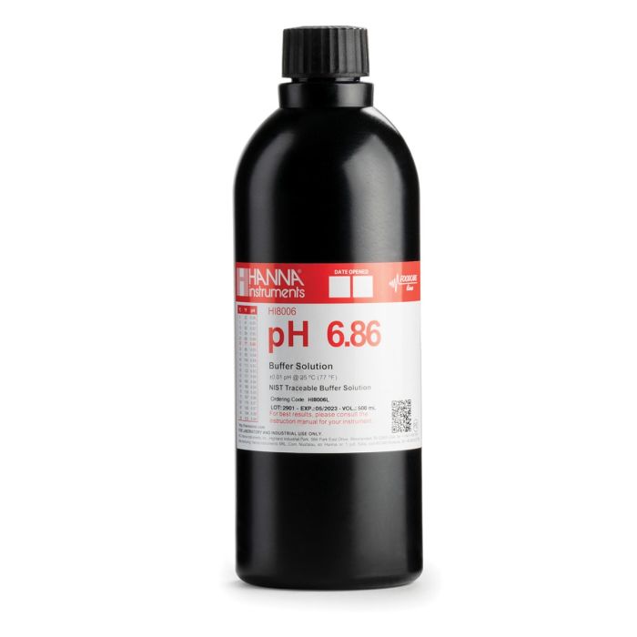 pH 6.86 @ 25°C  Calibration Buffer in FDA bottle, 500 ml - HI8006L