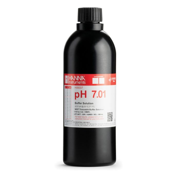 pH 7.01 Calibration Buffer in FDA Bottle (500 mL) - HI8007L
