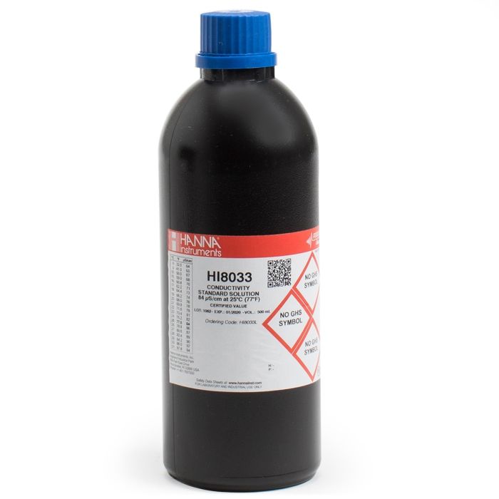 84 µS/cm Conductivity Standard in FDA Bottle (500mL) - HI8033L