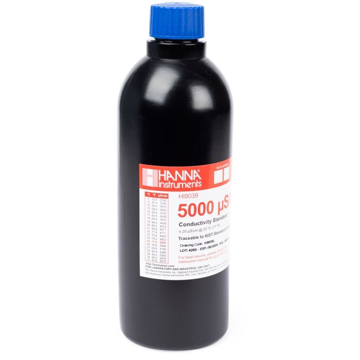 5000 µS/cm Conductivity Standard in FDA Bottle (500mL) - HI8039L