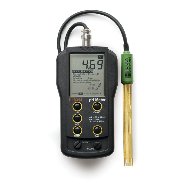 Analog pH/mV/°C meter with HI1217D electrode - HI8314-1