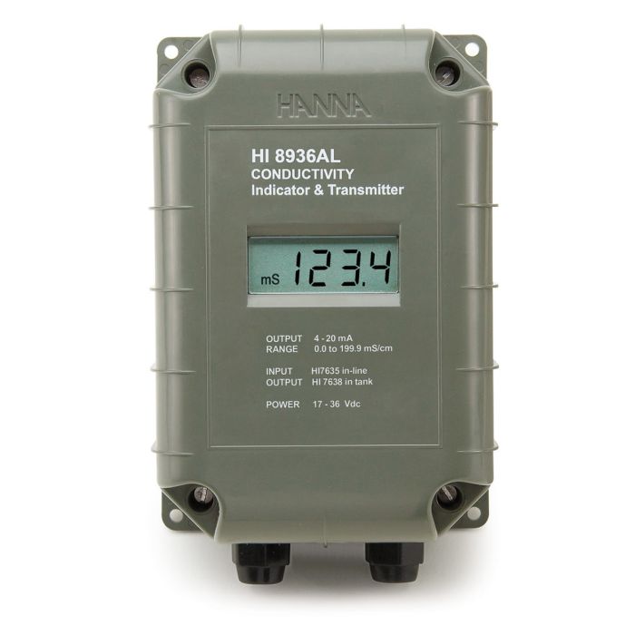 Conductivity Transmitters to use with Four-ring Probe - HI8936-0.0 to 199.9 mS/cm-With LCD