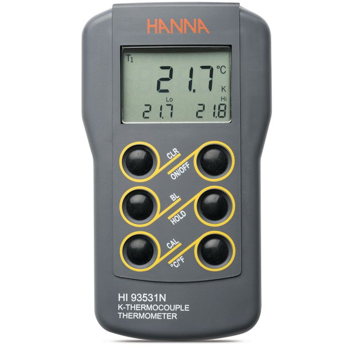 0.1° Resolution K-Type Thermocouple Thermometer with CAL Button - HI93531N