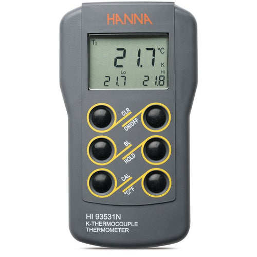 0.1° Resolution K-Type Thermocouple Thermometer with CAL Button - HI93531N