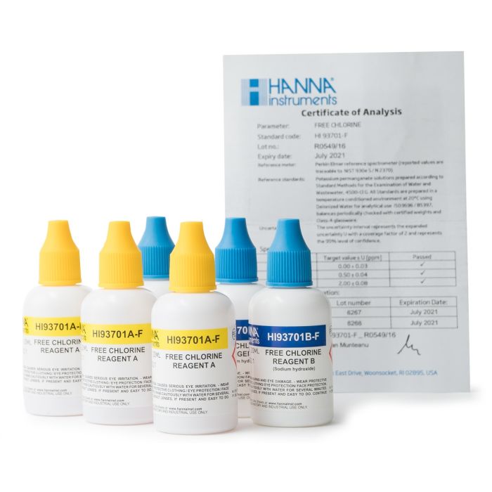 Free Chlorine Liquid Reagents (300 tests) - HI93701-F