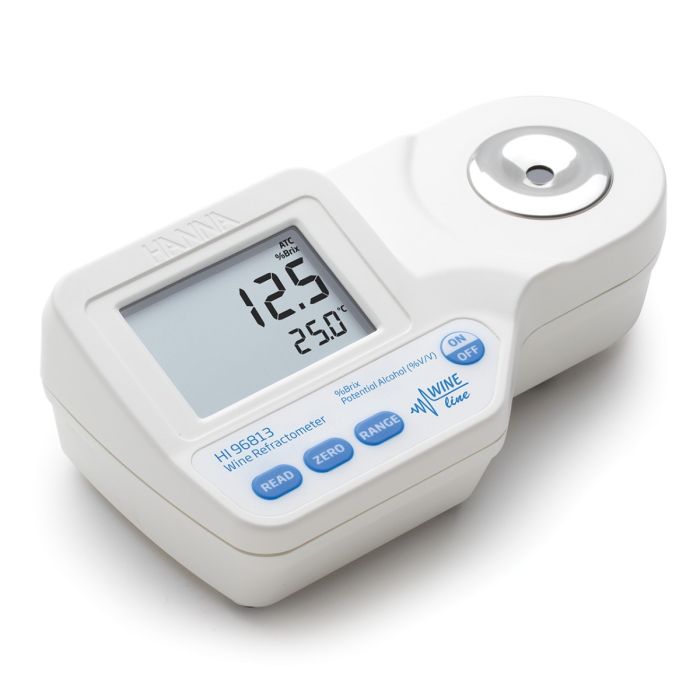 Digital Refractometer for % Brix and Potential Alcohol (% V/V) Analysis in Wine,  Must and Juice - HI96813