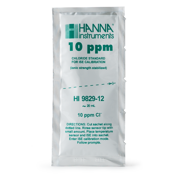 10 ppm Chloride Calibration Standard Sachets for HI9829 (25 x 25 mL) - HI9829-12