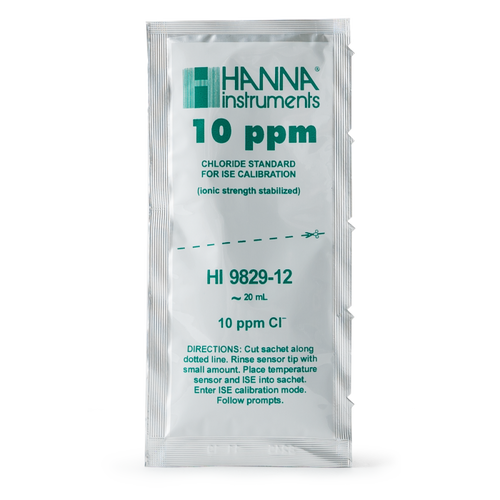 10 ppm Chloride Calibration Standard Sachets for HI9829 (25 x 25 mL) - HI9829-12