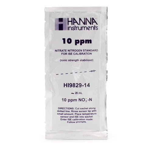 10 ppm Nitrate Standard (as N) Sachets for HI9829 (25 x 25 mL) - HI9829-14