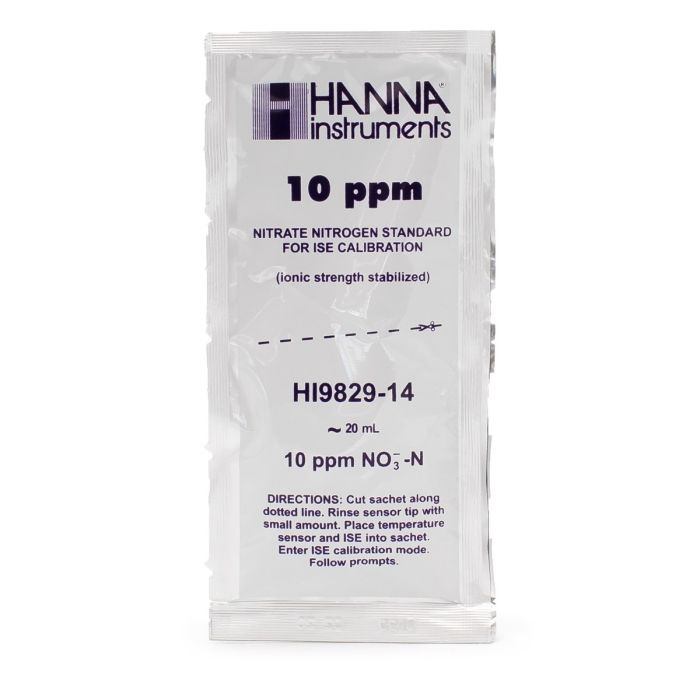 10 ppm Nitrate Standard (as N) Sachets for HI9829 (25 x 25 mL) - HI9829-14