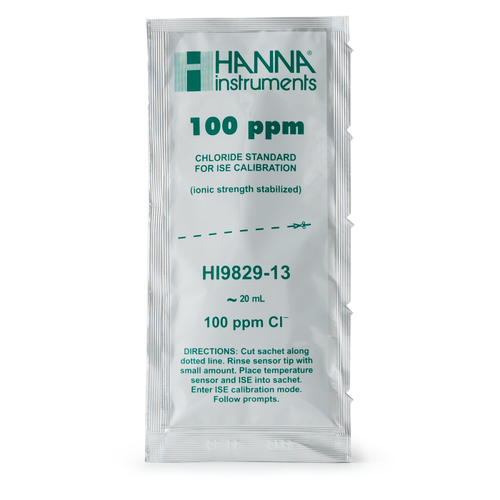100 ppm Chloride Calibration Standard Sachets for HI9829 (25 x 25 mL) - HI9829-13
