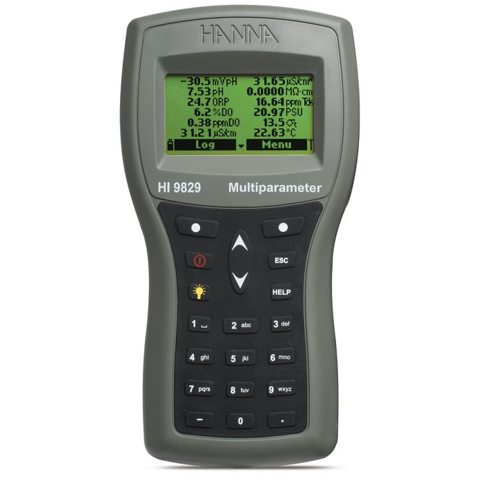 Multiparameter pH/ISE/EC/DO/Turbidity Waterproof Meter with GPS option – HI9829-02