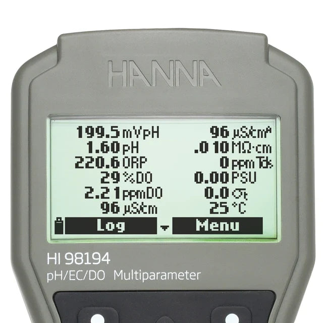 Multiparameter pH/ORP/EC/TDS/Salinity/DO/Pressure/ Temperature Waterproof Meter, 4m cable - HI98194