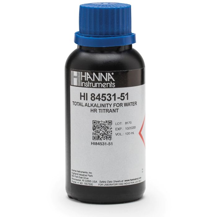 High Range Titrant for Titratable Alkalinity in Water Mini Titrator - HI84531-51