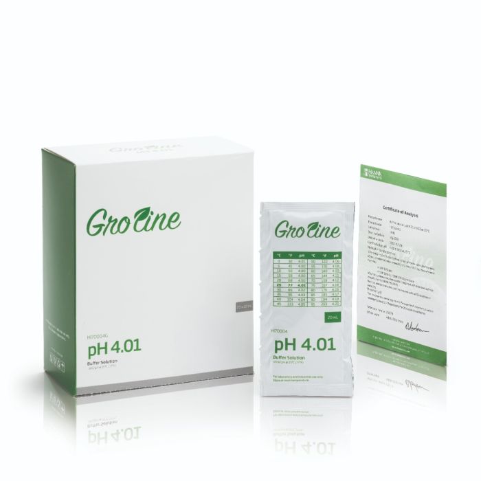 GroLine pH 4.01 Buffer Sachets, (25 x 20 mL) - HI70004G
