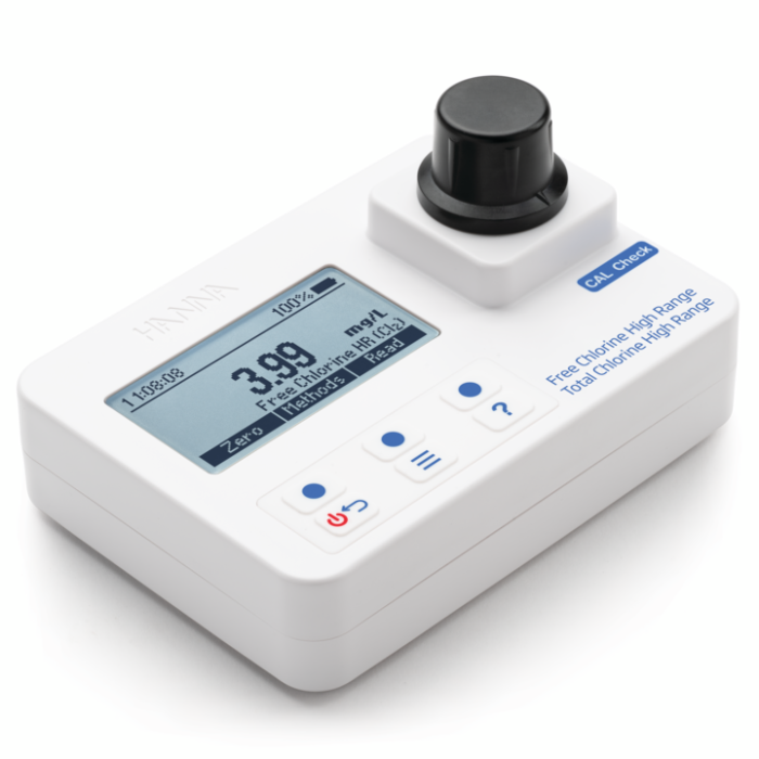 Free & Total Chlorine HR Portable Photometer- Meter Only – HI97734