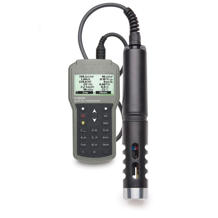 Multiparameter pH/ORP/EC/TDS/Salinity/DO/Pressure/ Temperature Waterproof Meter, 20m cable - HI98194