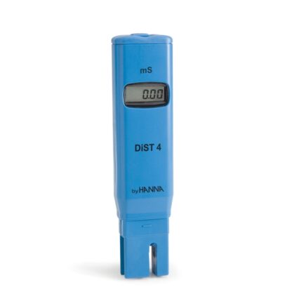The Hanna Instruments HI98303P DiST®3 EC tester is a rugged and reliable pocket-sized tester that offers quick and accurate high-range readings of conductivity up to 1999 μS/cm